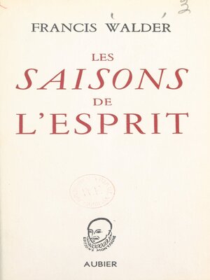 cover image of Les saisons de l'esprit